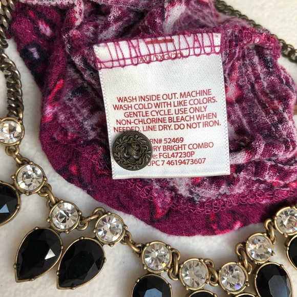 Faded Glory Plum Flowy Peasant Top XXL - Picture 5 of 6